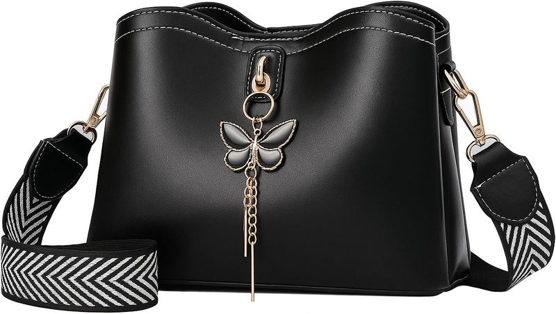 Osman Black Butterfly Charm Sling Bag for Women